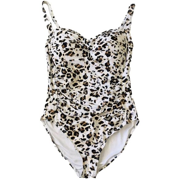 NIP TUCK Joanne Le opard Twist Front One Piece Swimsuit Tummy Control Size 8 - Picture 3 of 11